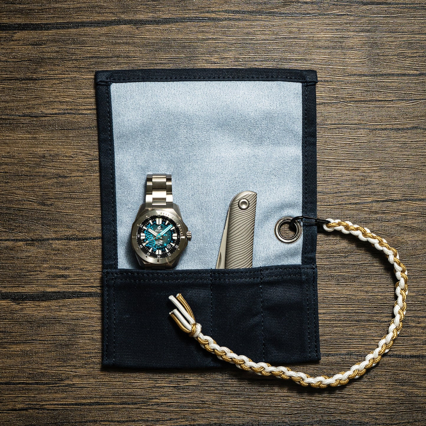 Single waxed canvas roll Navy