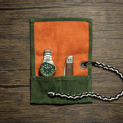 Single waxed canvas roll Green