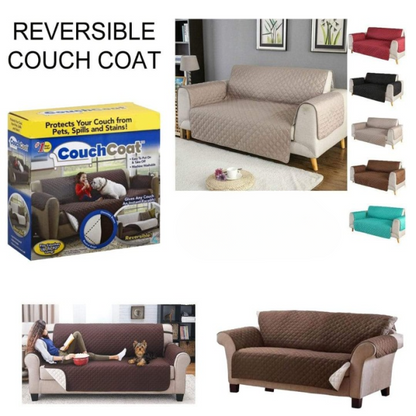 Reversible Washable Double Sofa Cover – Elegant Brown
