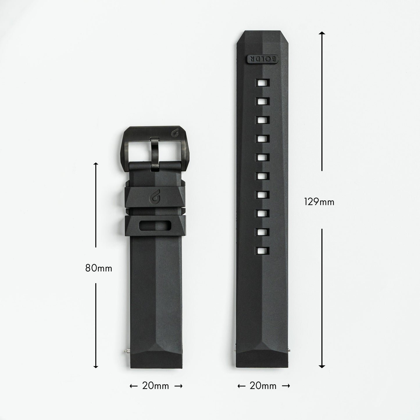 Druber® FKM Rubber Strap - DLC Black