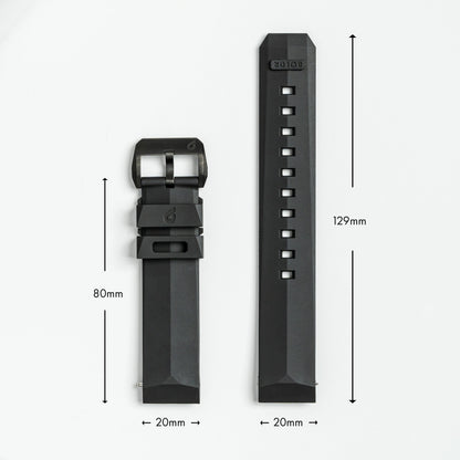 Druber® FKM Rubber Strap - DLC Black
