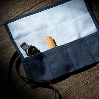 Waxed canvas roll Blue
