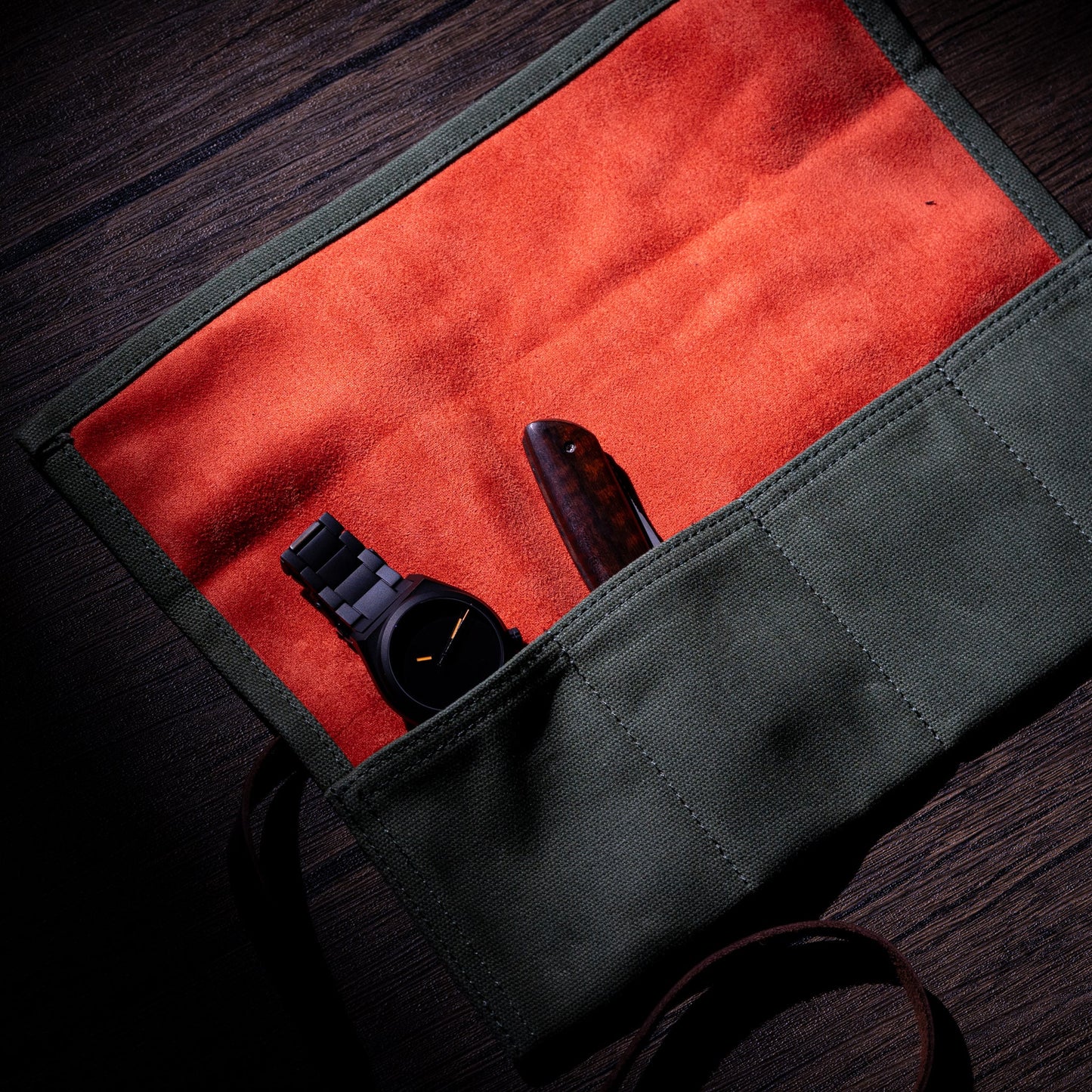 Waxed canvas roll Military Green